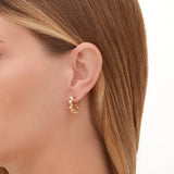 MICHAEL M Earrings Carve Small Repeat Shape Hoop
