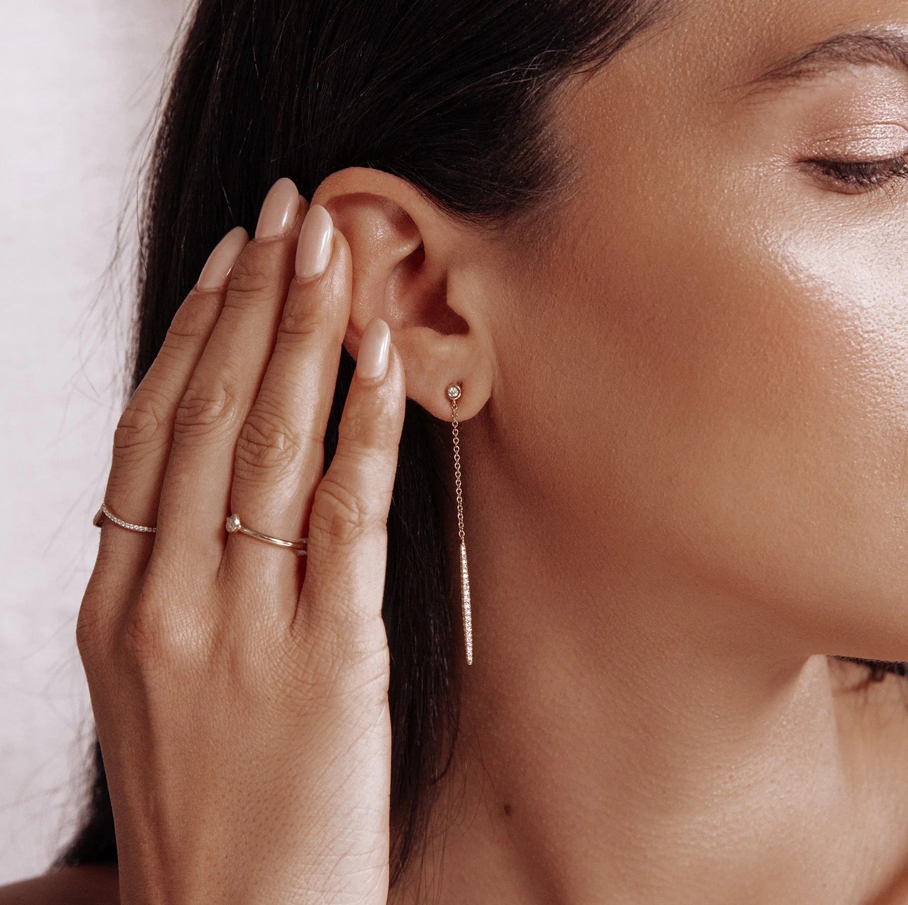 MICHAEL M Earrings Diamond Stud Linear Earrings