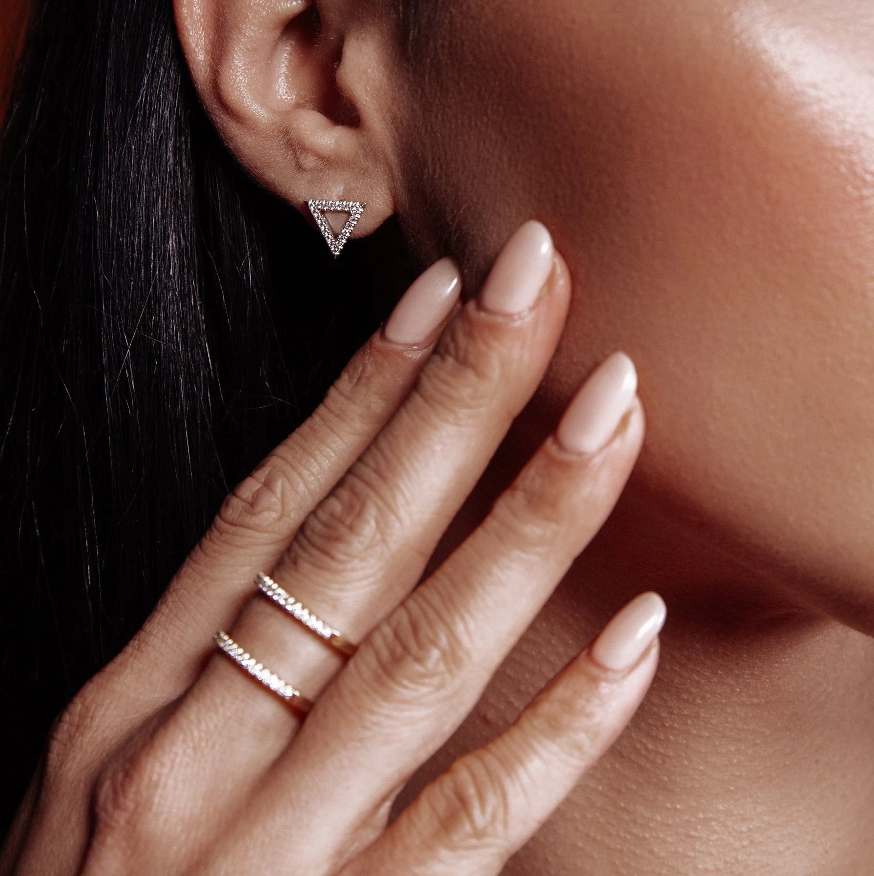MICHAEL M Earrings Diamond Triangle Earrings