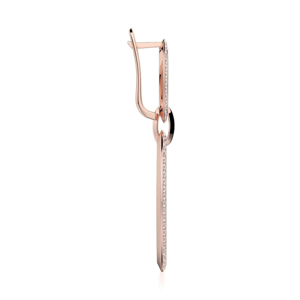 MICHAEL M Earrings Double Oval Diamond Drop Earrings