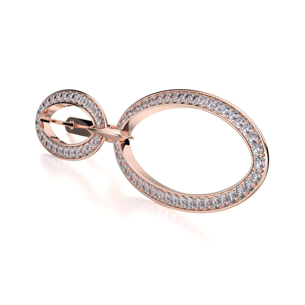 MICHAEL M Earrings Double Oval Diamond Drop Earrings
