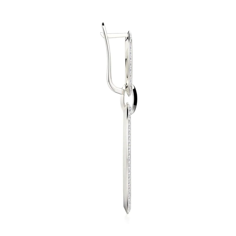 MICHAEL M Earrings Double Oval Diamond Drop Earrings
