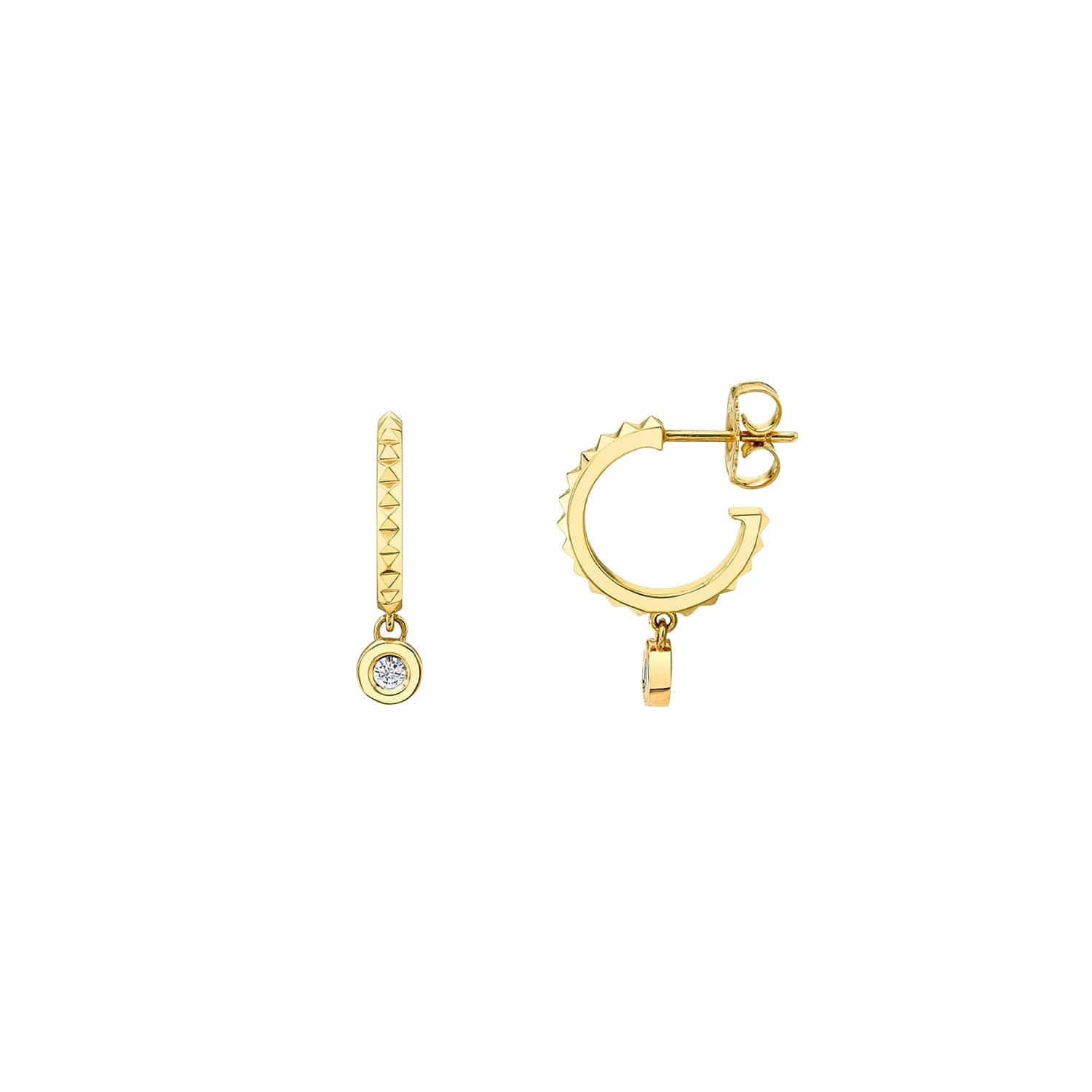 MICHAEL M Earrings Foundation Bezel Huggie Hoop