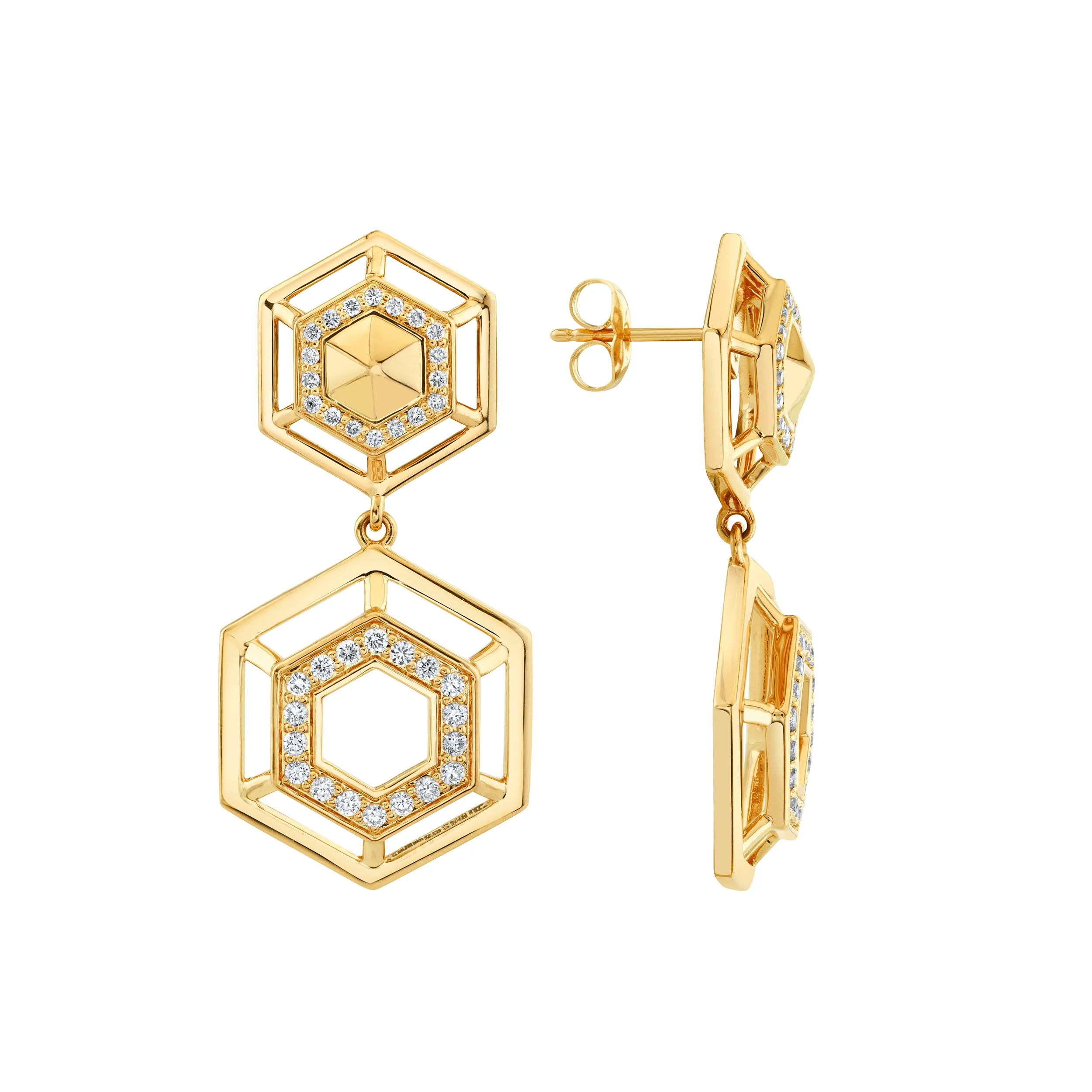 MICHAEL M Earrings Hex Truss Cocktail Earrings