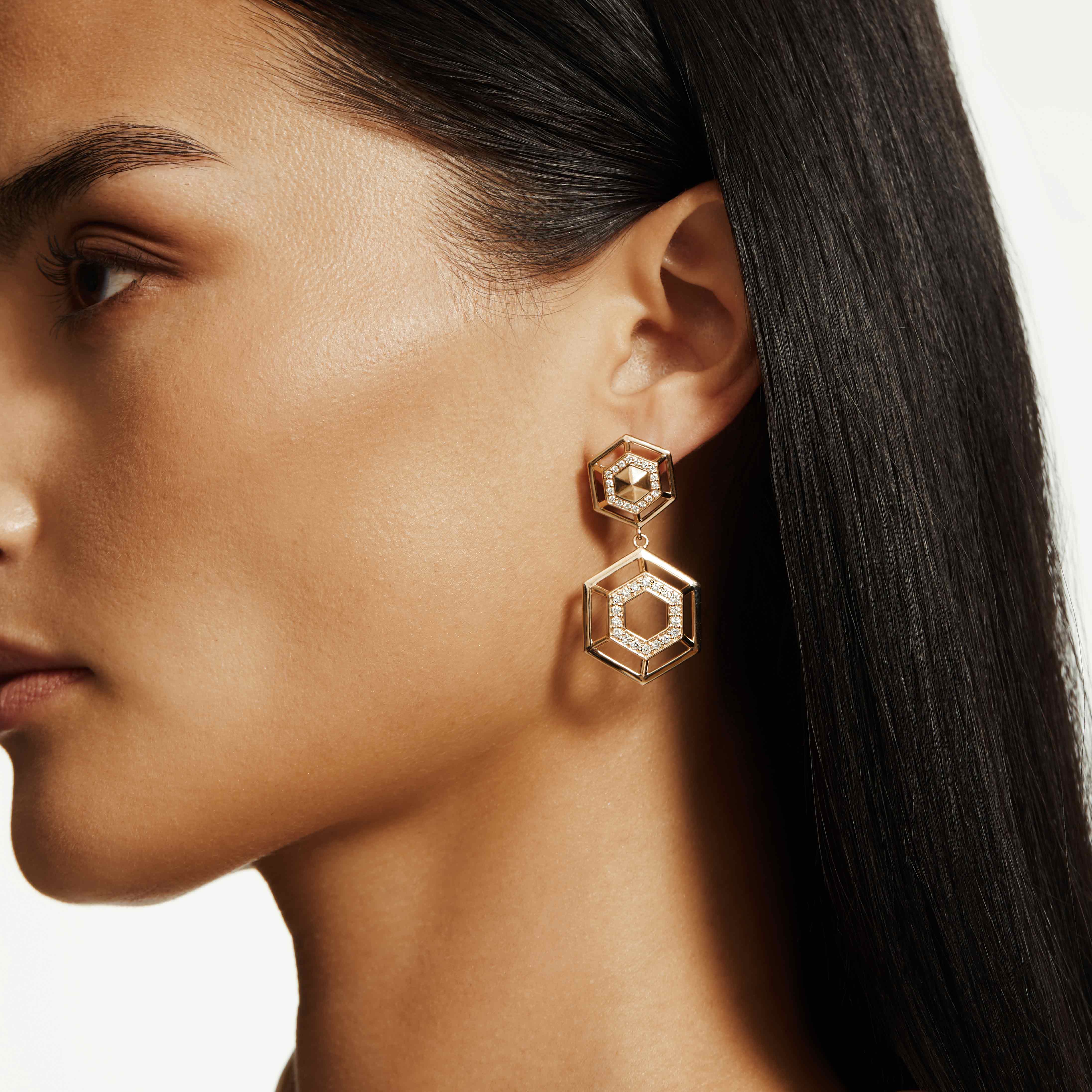 MICHAEL M Earrings Hex Truss Cocktail Earrings