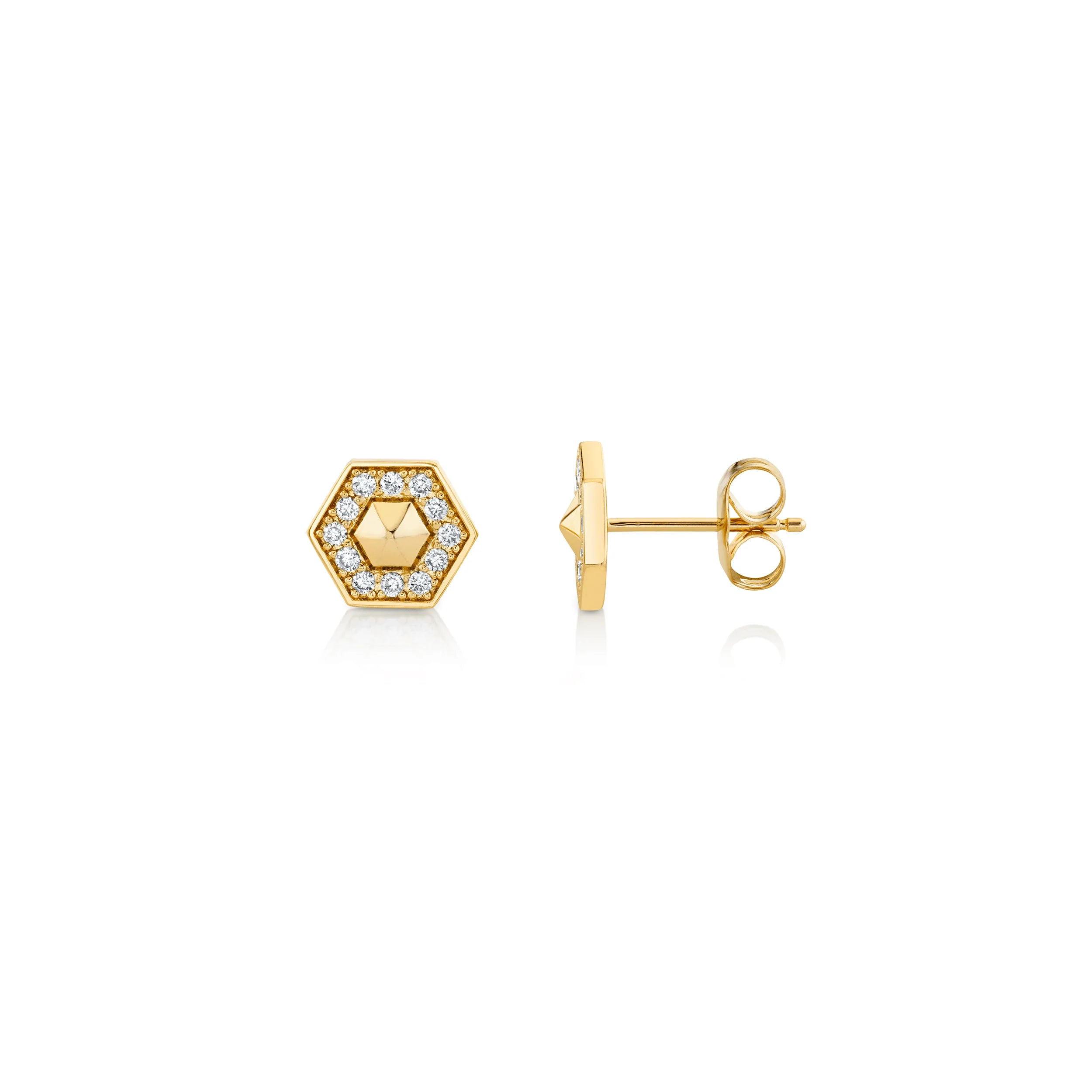 MICHAEL M Earrings Mini Hex Studs