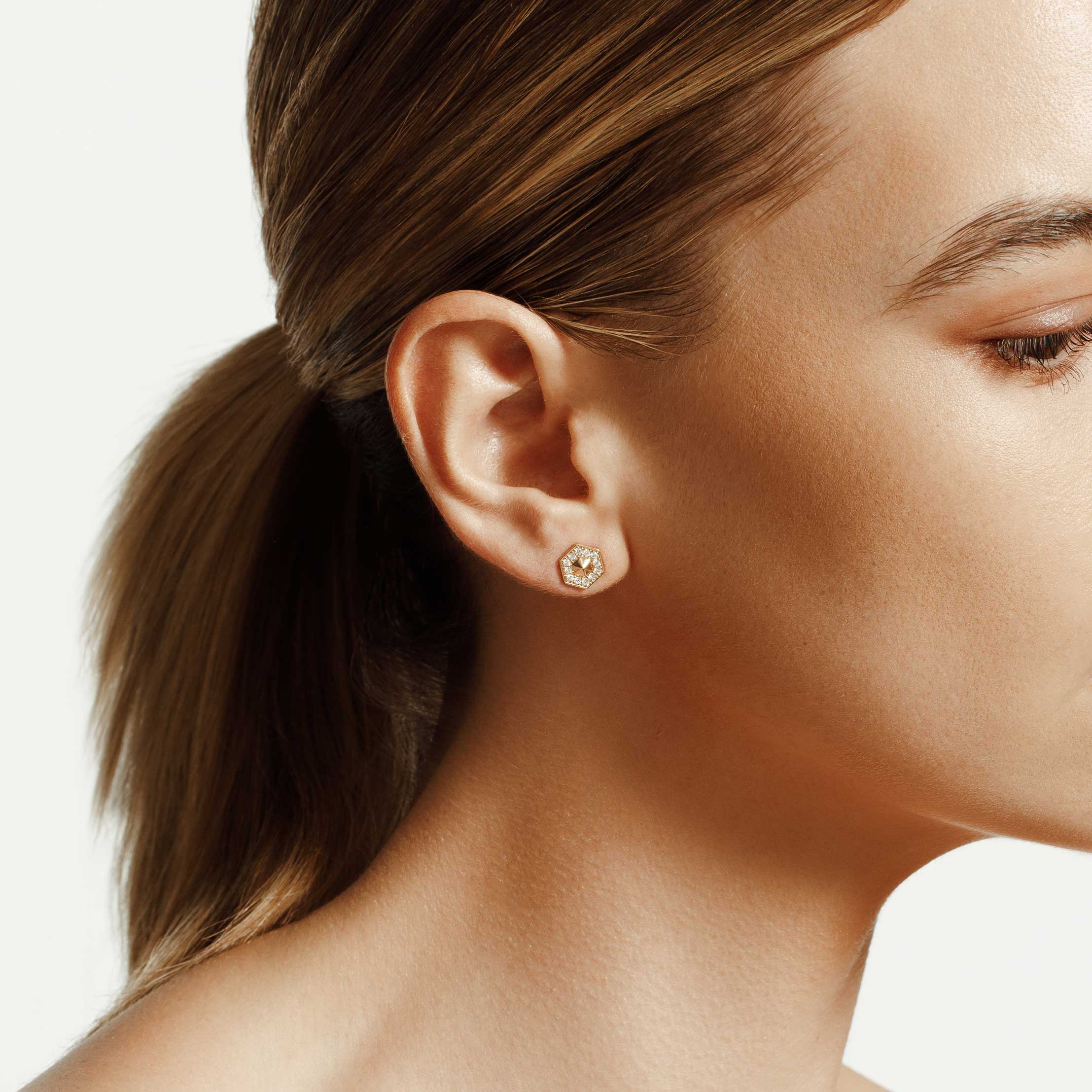 MICHAEL M Earrings Mini Hex Studs
