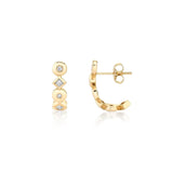 MICHAEL M Earrings Mixed Shape Bezel Huggie