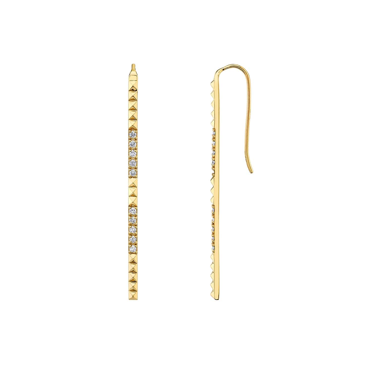 MICHAEL M Earrings Pavé Foundation Bar Earring