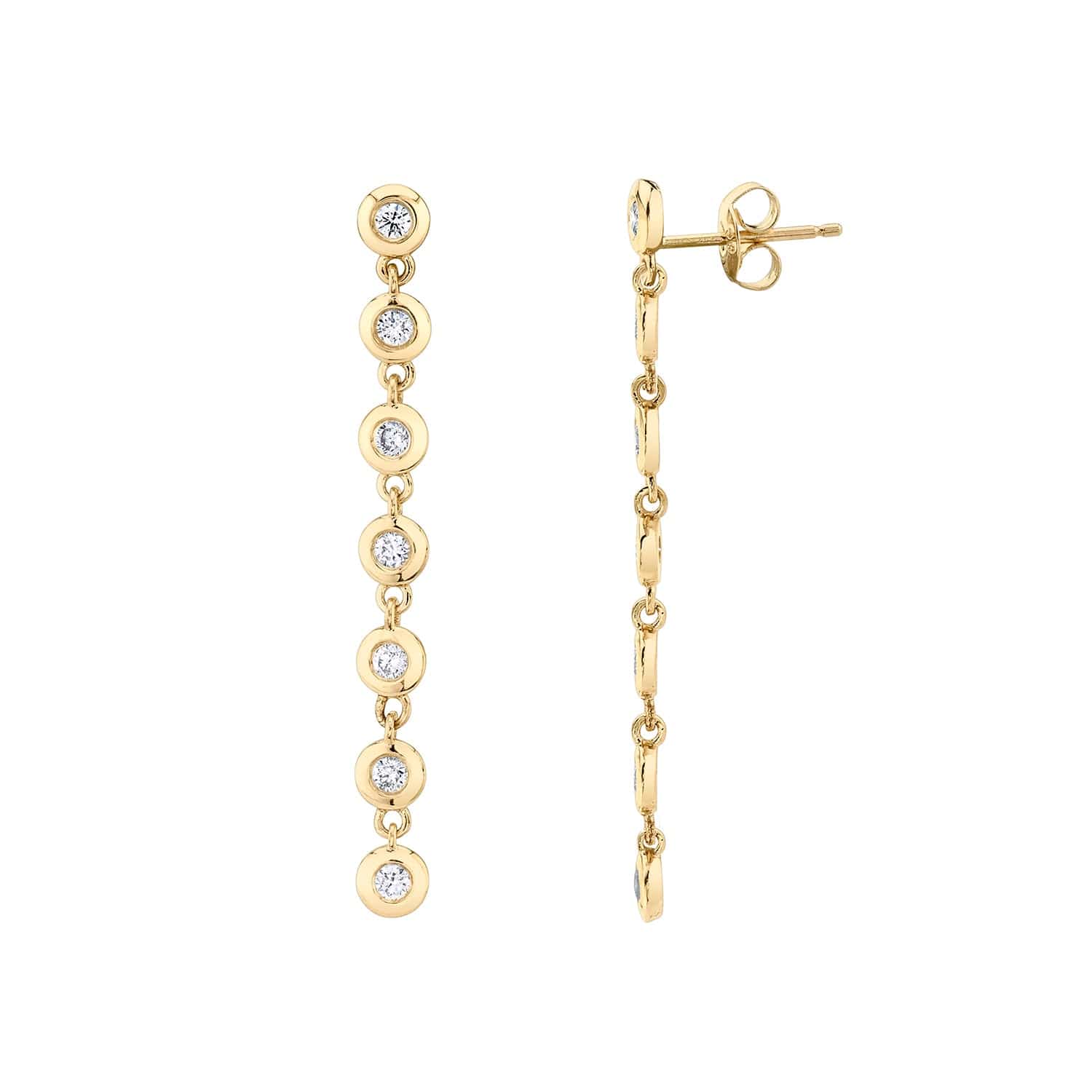 MICHAEL M Earrings Round Bezel Tennis Earrings