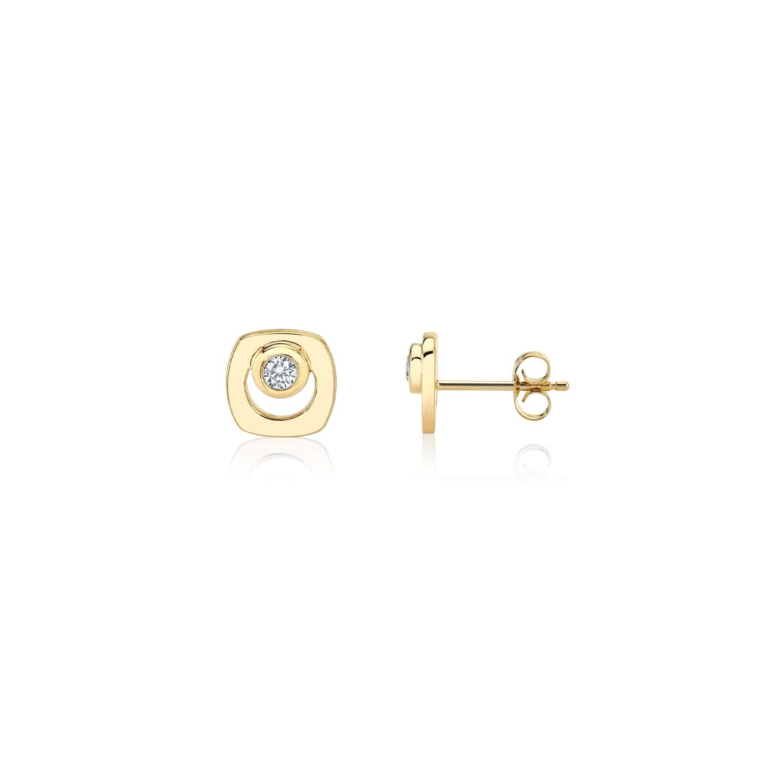 MICHAEL M Earrings Signature Stud White/Yellow Gold