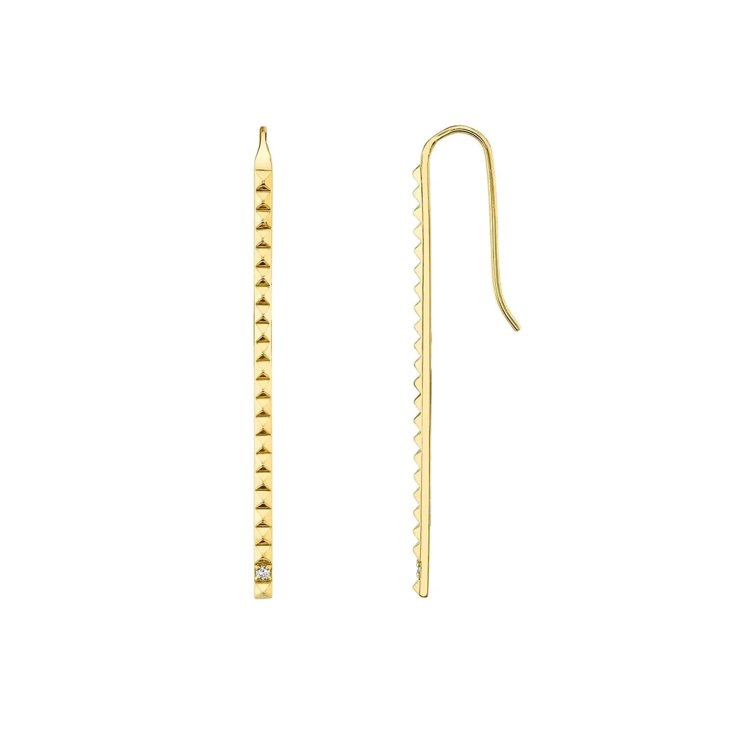 MICHAEL M Earrings Single Stone Foundation Bar Earring