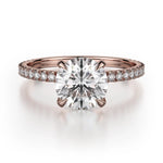 MICHAEL M Engagement Rings 18K Rose Gold CROWN R706-1.5 Brilliant Round Solitaire R706-1.5RG
