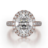 MICHAEL M Engagement Rings 18K Rose Gold Europa R320L-3-OV R320L-3-OV-RG
