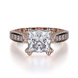 MICHAEL M Engagement Rings 18K Rose Gold Princess R431-2 R431-2RG