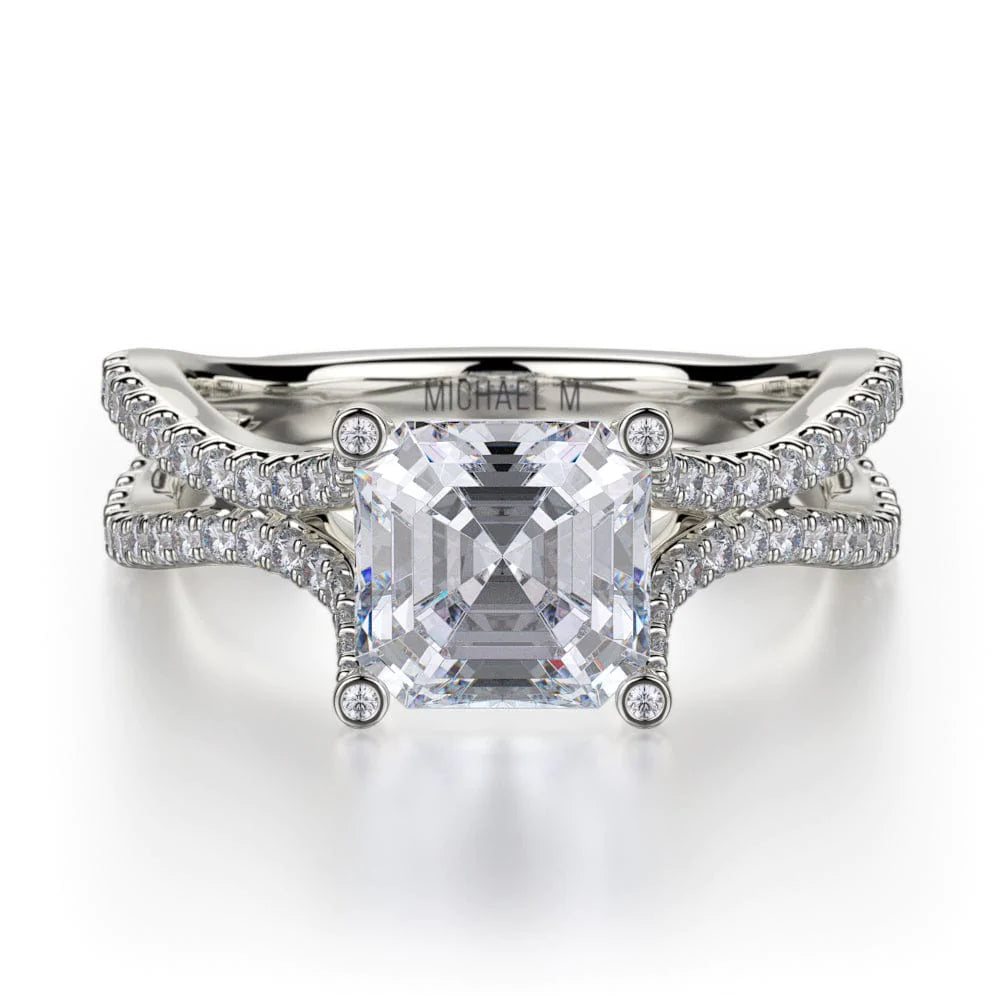 MICHAEL M Engagement Rings 18K White Gold Defined R725-2 R725-2WG