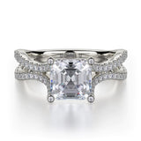 MICHAEL M Engagement Rings 18K White Gold Defined R725-2 R725-2WG