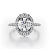 MICHAEL M Engagement Rings 18K White Gold DEFINED R739 Brilliant Round with a Graduated Halo R739-1.5WG