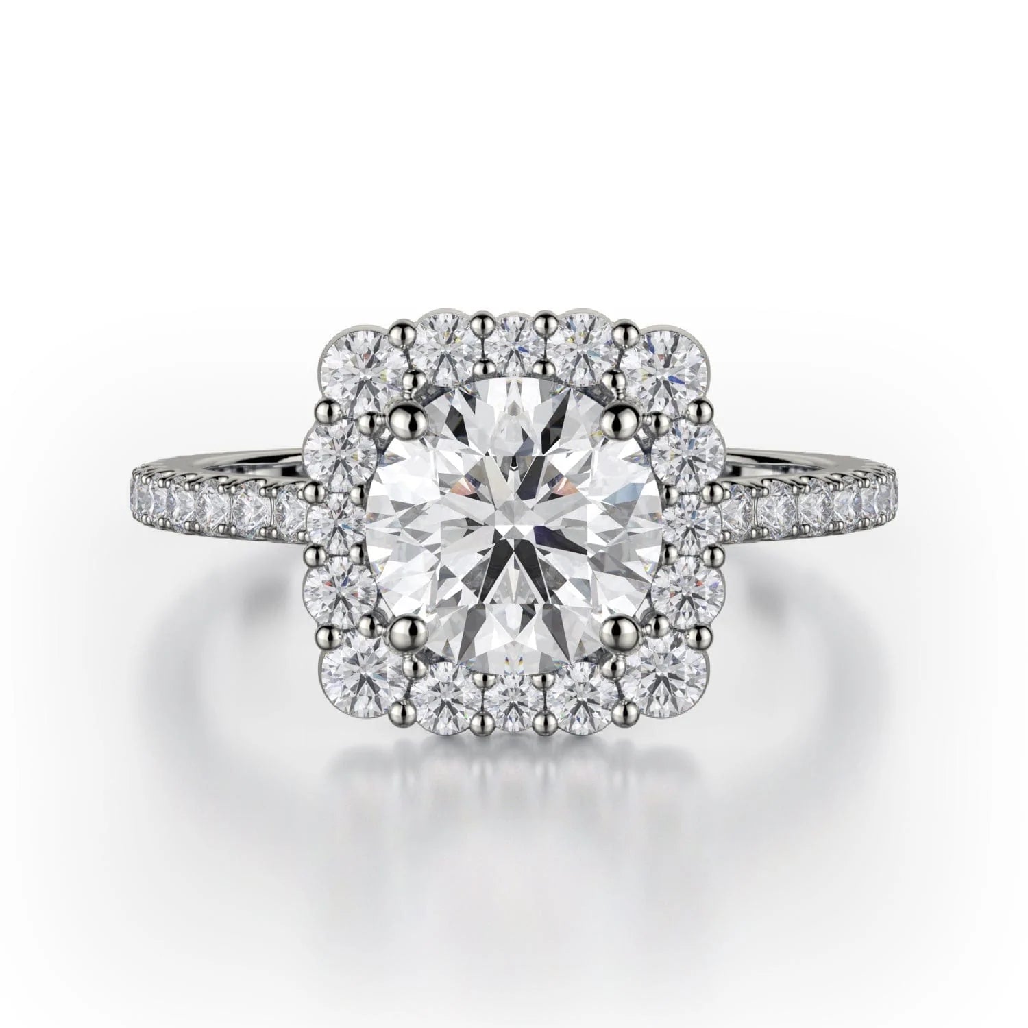 MICHAEL M Engagement Rings 18K White Gold Defined R784-2 R784-2WG