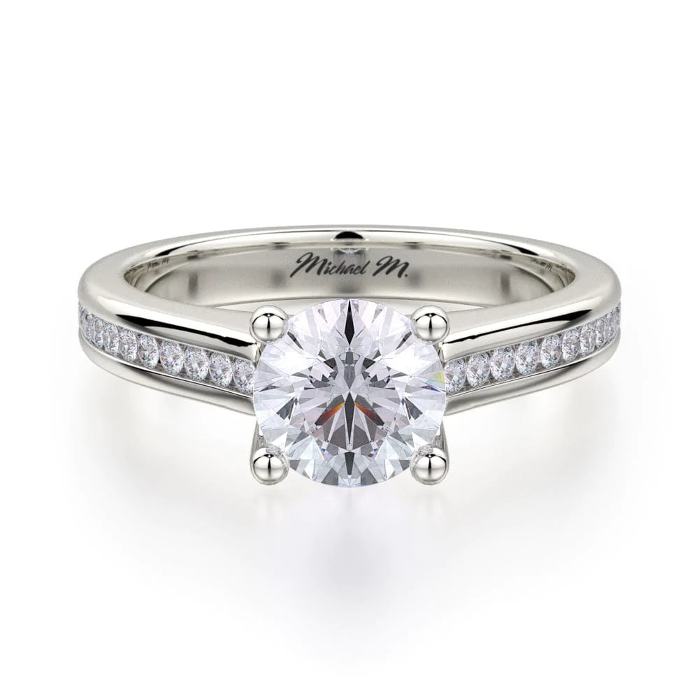 MICHAEL M Engagement Rings 18K White Gold Love R461S-1 R461S-1WG