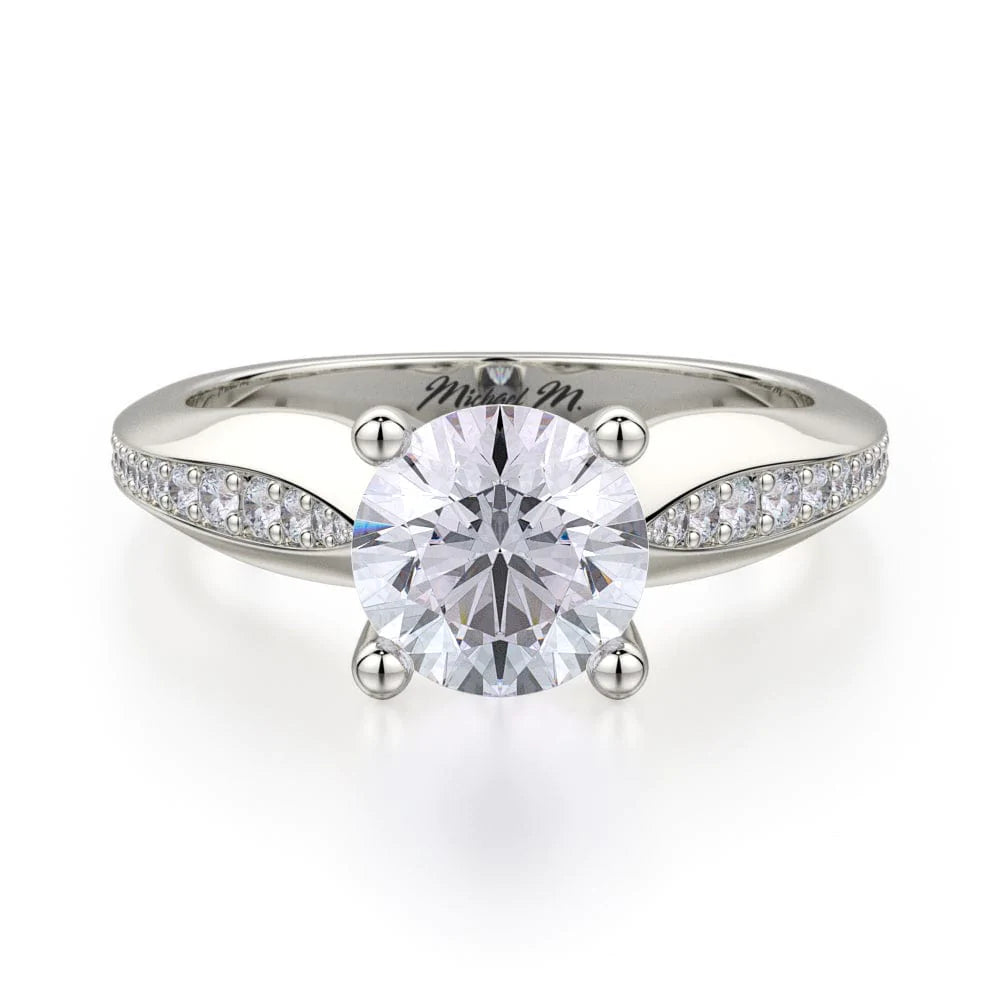MICHAEL M Engagement Rings 18K White Gold Love R686-1 R686-1WG