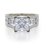 MICHAEL M Engagement Rings 18K White Gold Princess R465-2 R465-2WG