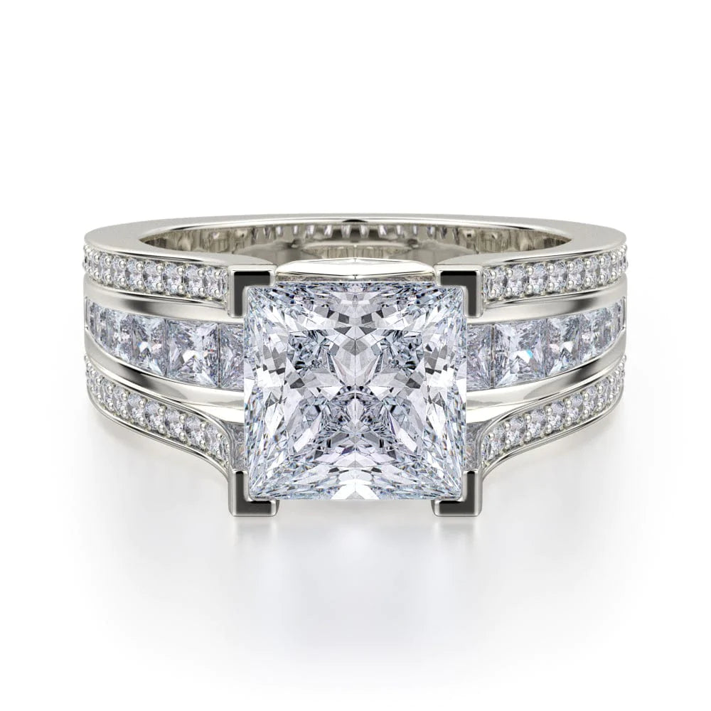 MICHAEL M Engagement Rings 18K White Gold Princess R465-2 R465-2WG