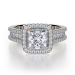 MICHAEL M Engagement Rings 18K White Gold Princess R466-2 R466-2WG