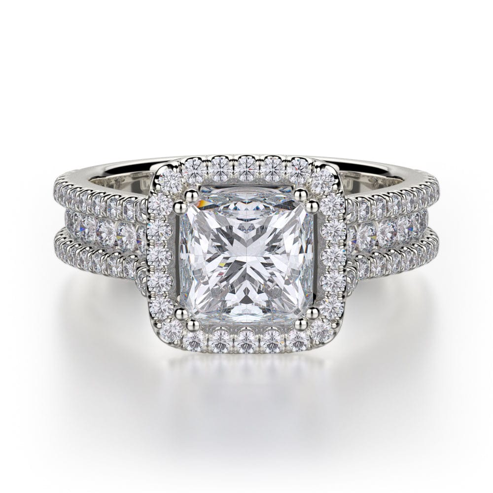 MICHAEL M Engagement Rings 18K White Gold Princess R466-2 R466-2WG