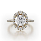 MICHAEL M Engagement Rings 18K Yellow Gold DEFINED R739 Brilliant Round with a Graduated Halo R739-1.5YG