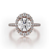 MICHAEL M Engagement Rings DEFINED R739 Brilliant Round with a Graduated Halo