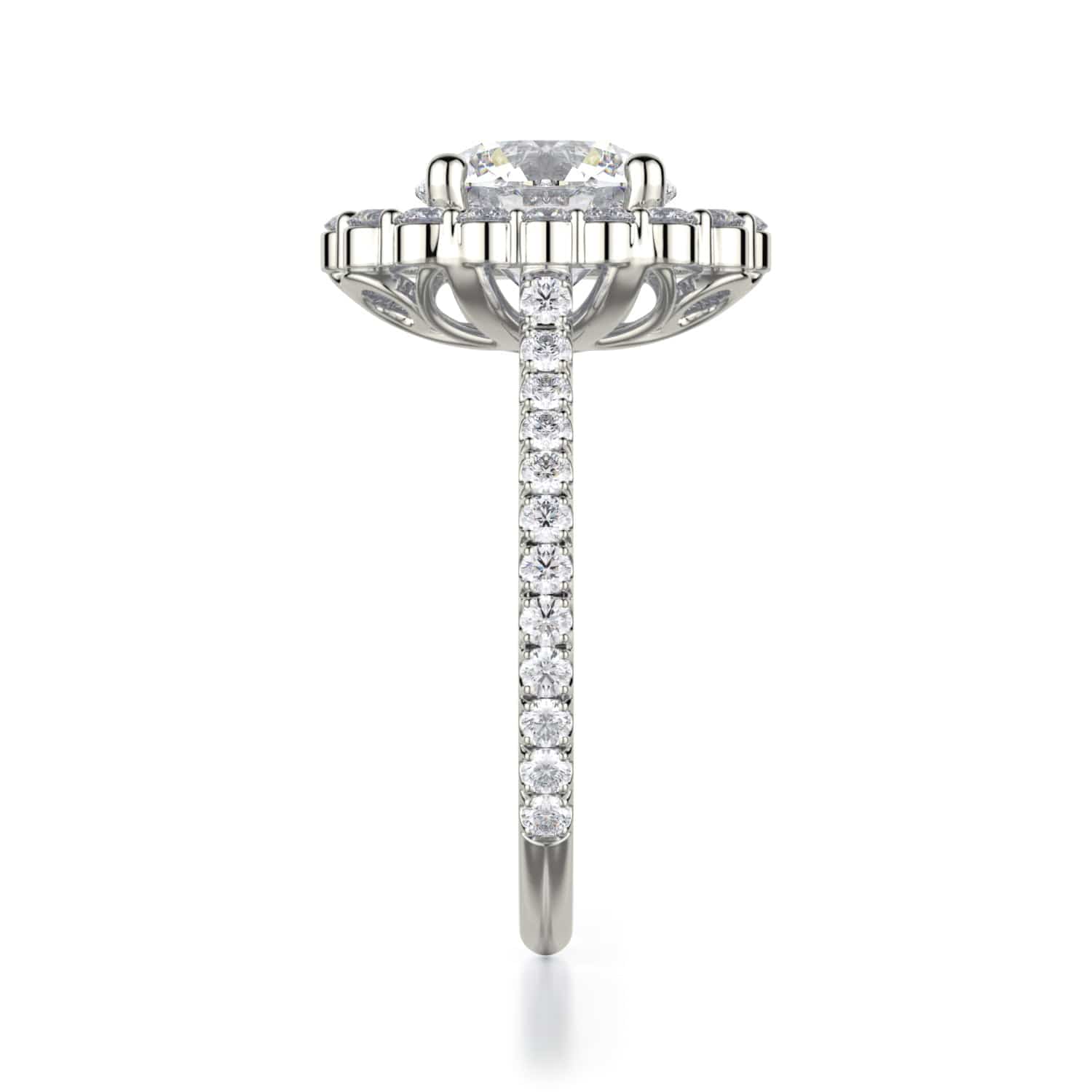 MICHAEL M Engagement Rings DEFINED R739 Brilliant Round with a Graduated Halo