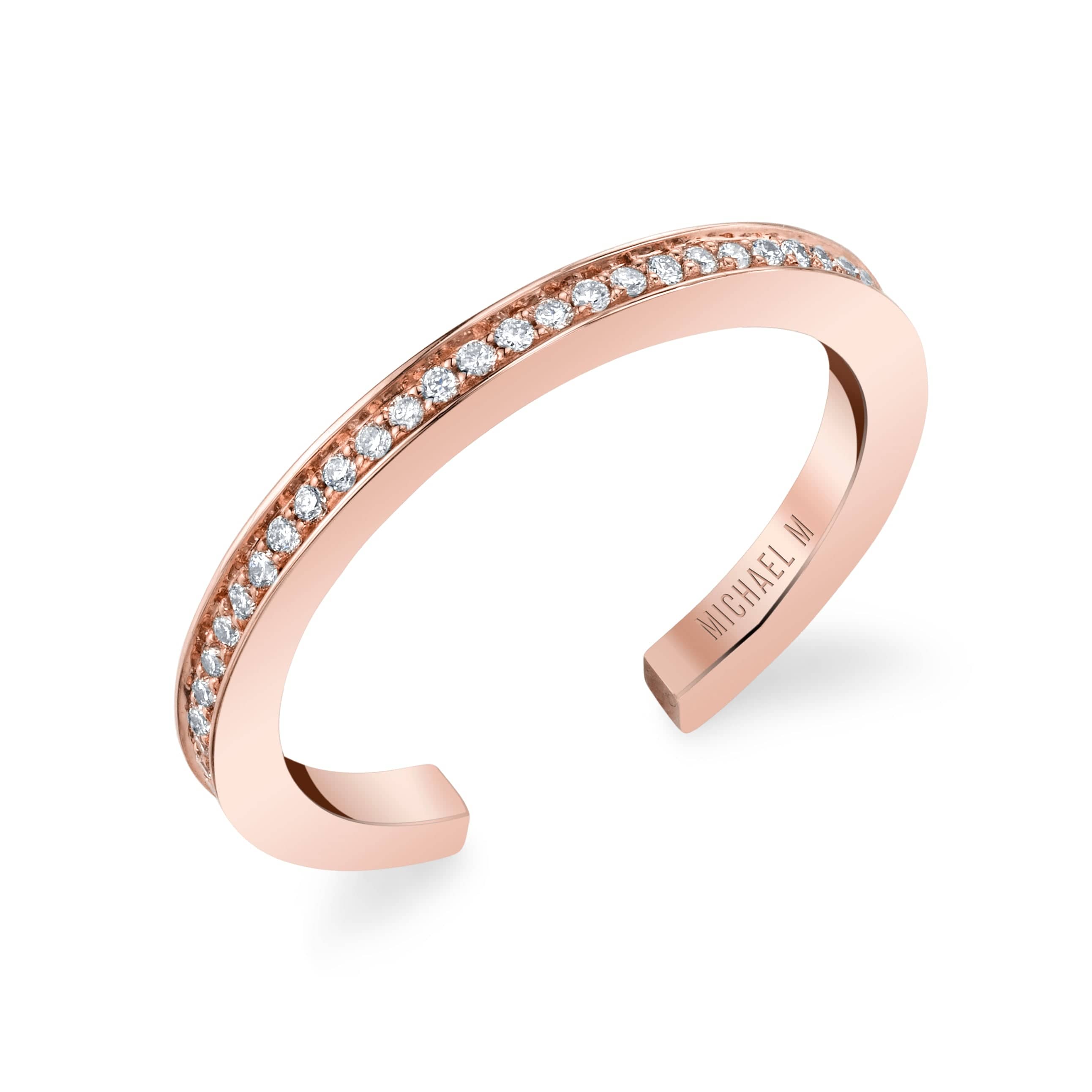 MICHAEL M Fashion Rings 14K Rose Gold / 4 Enso Classic Diamond Band B309-RG4