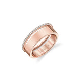 MICHAEL M Fashion Rings 14K Rose Gold / 4 Metal and Diamond Dual Band B325-RG4