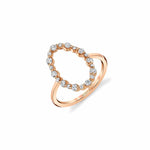 MICHAEL M Fashion Rings 14K Rose Gold / 4 Open Oval Diamond Cluster Ring F327-RG4