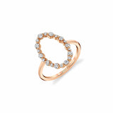 MICHAEL M Fashion Rings 14K Rose Gold / 4 Open Oval Diamond Cluster Ring F327-RG4