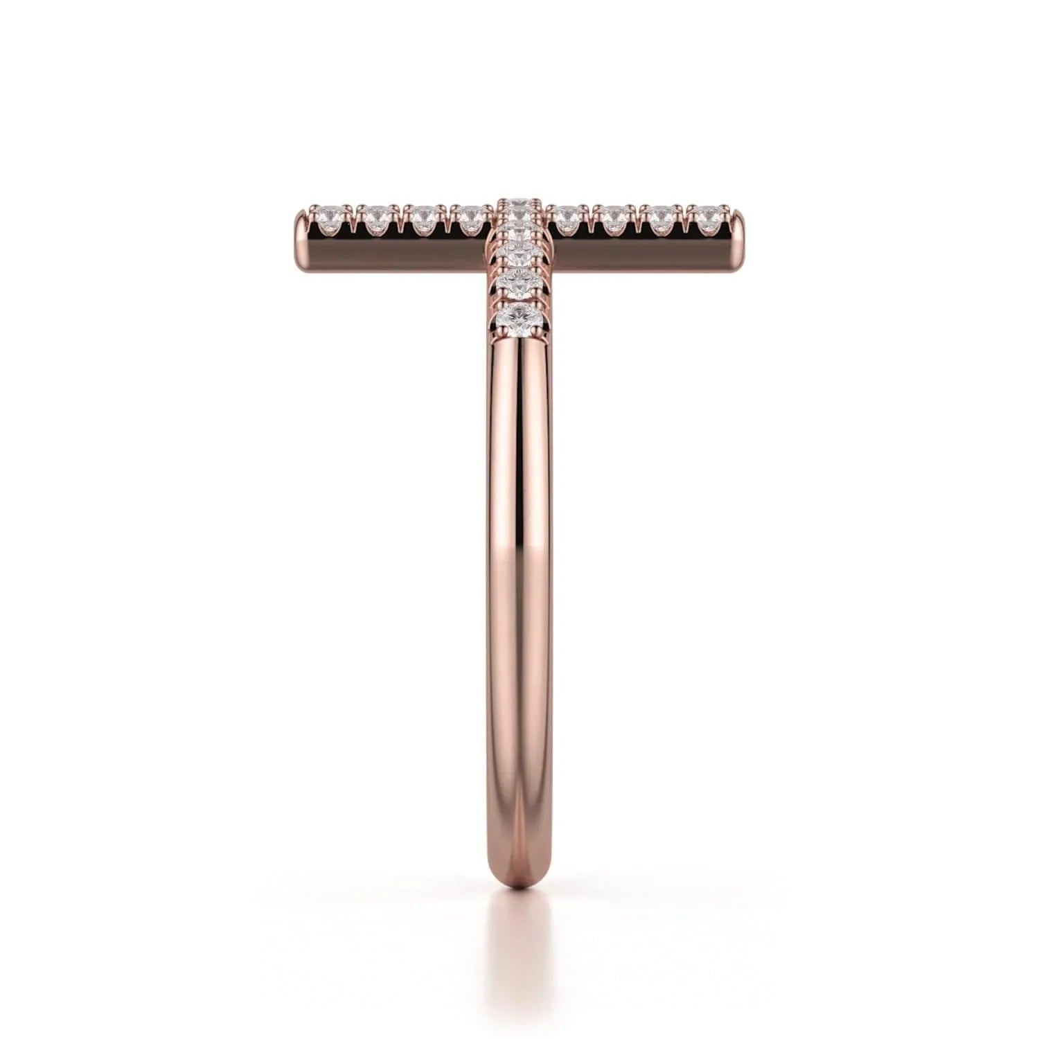 MICHAEL M Fashion Rings 14K Rose Gold / 6.5 Diamond Cross Ring F330-RG6.5