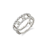 MICHAEL M Fashion Rings 14K White Gold / 4 Cloud Stacked Ring B388WG-4