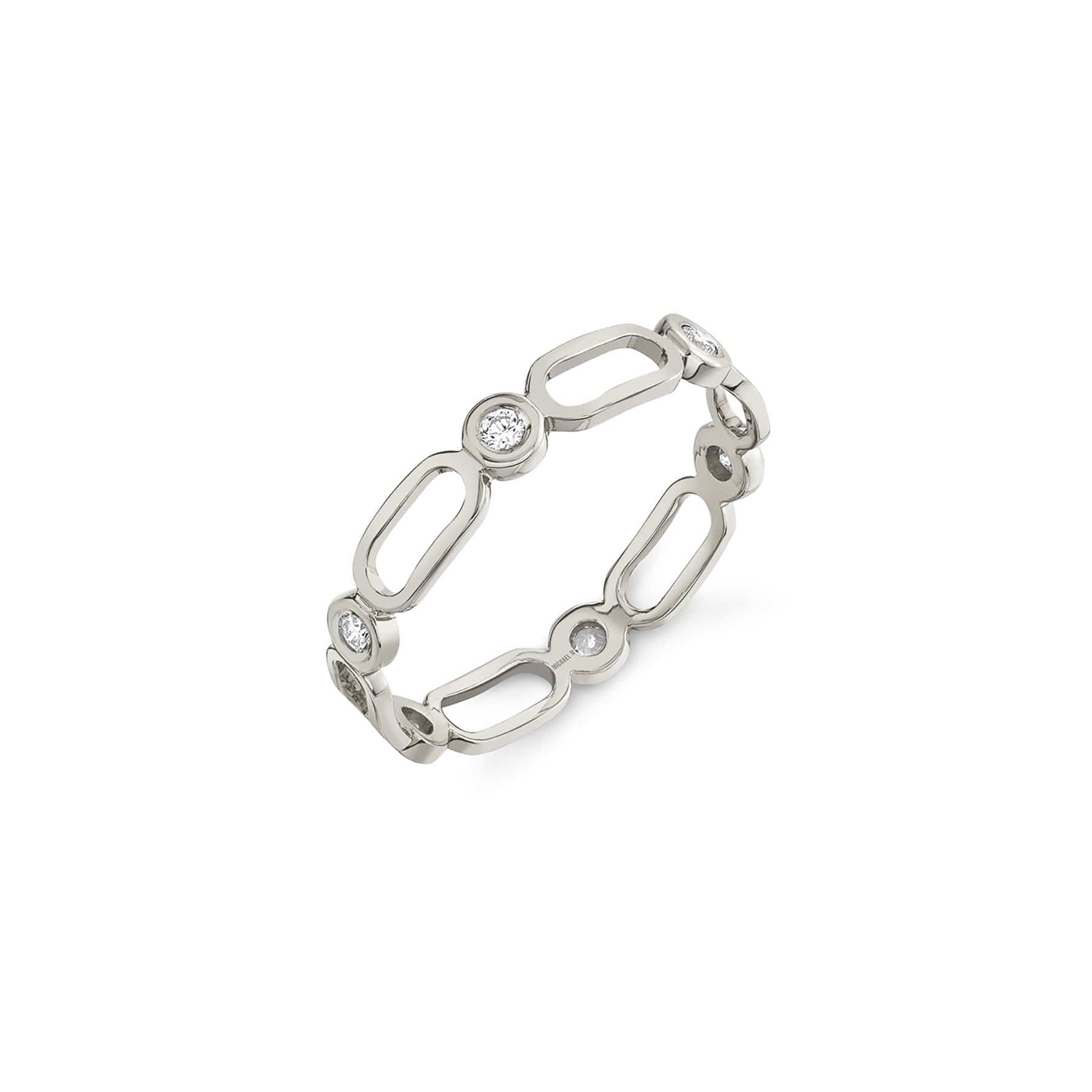 MICHAEL M Fashion Rings 14K White Gold / 4 Connection Ring F358