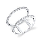 MICHAEL M Fashion Rings 14K White Gold / 4 Double Diamond Band F318-WG4