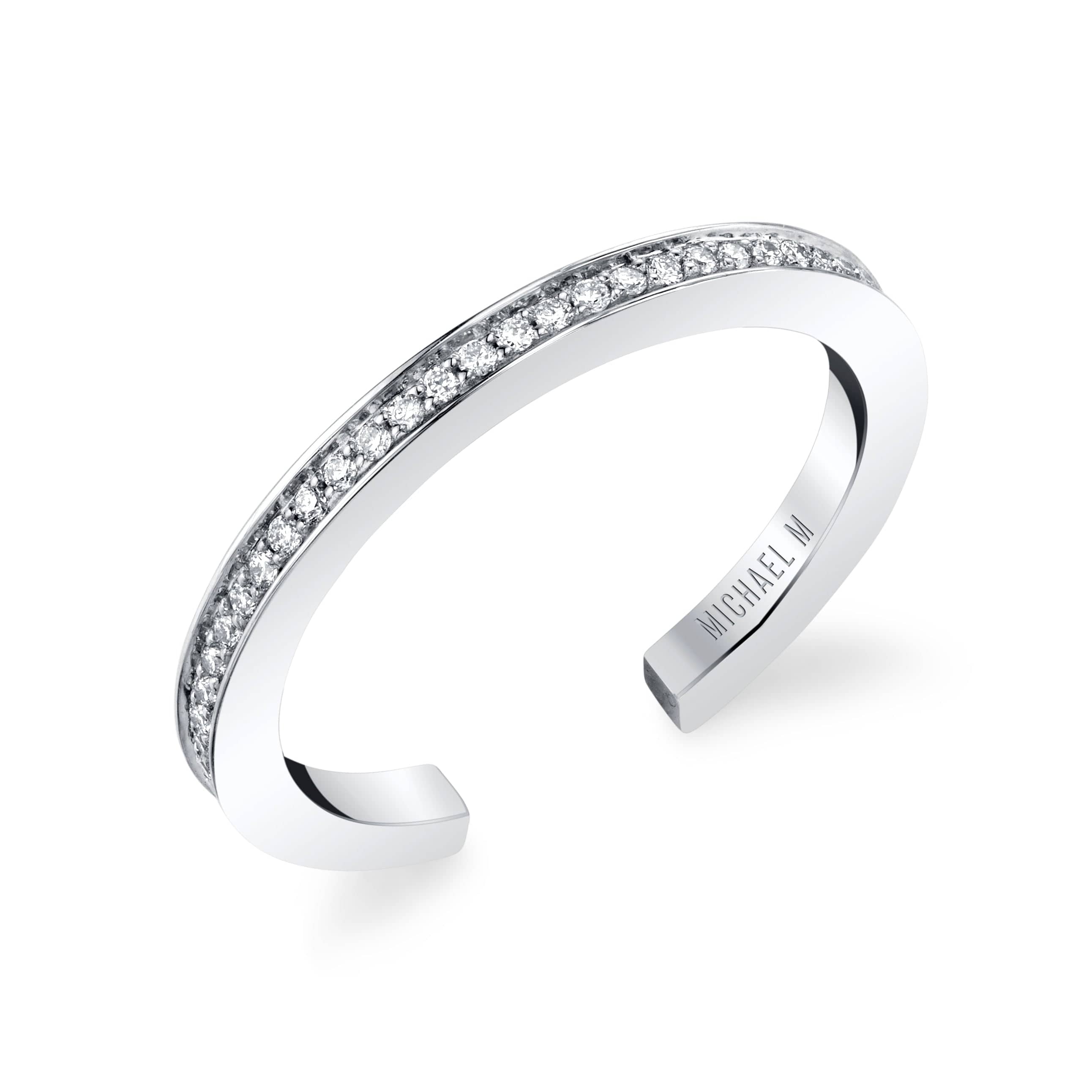 MICHAEL M Fashion Rings 14K White Gold / 4 Enso Classic Diamond Band B309-WG4