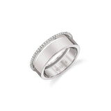 MICHAEL M Fashion Rings 14K White Gold / 4 Metal and Diamond Dual Band B325-WG4