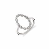 MICHAEL M Fashion Rings 14K White Gold / 4 Open Oval Diamond Cluster Ring F327-WG4