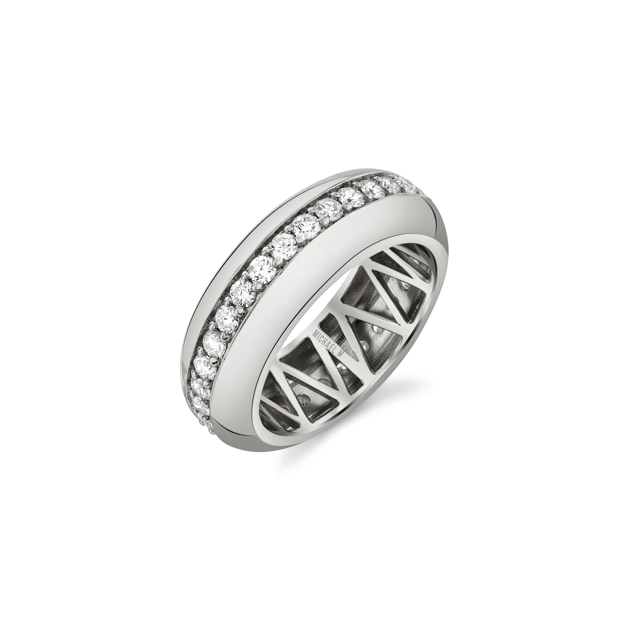 MICHAEL M Fashion Rings 14K White Gold / 4 Orb Split Band F528