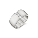 MICHAEL M Fashion Rings 14K White Gold / 4 Orb Split Cigar Ring F523