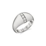 MICHAEL M Fashion Rings 14K White Gold / 4 Orb Split Signet Ring F522