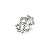 MICHAEL M Fashion Rings 14K White Gold / 4 Pavé Hex Infinity Band F505