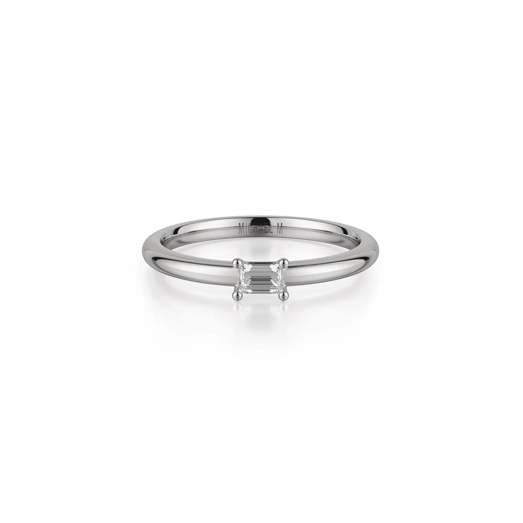 MICHAEL M Fashion Rings 14K White Gold / 4 Petite Solitaire Diamond Ring B324-WG4