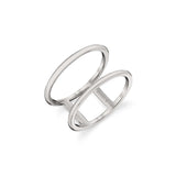 MICHAEL M Fashion Rings 14K White Gold / 4 Solid Double Band Ring F328-WG4