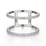 MICHAEL M Fashion Rings 14K White Gold / 4 U-Set Double Row Diamond Band F278-WG4